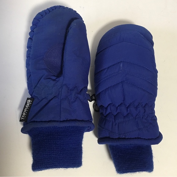 Kids 4-7 Thinsulate insulated mittens Like New Blue - Picture 2 of 10